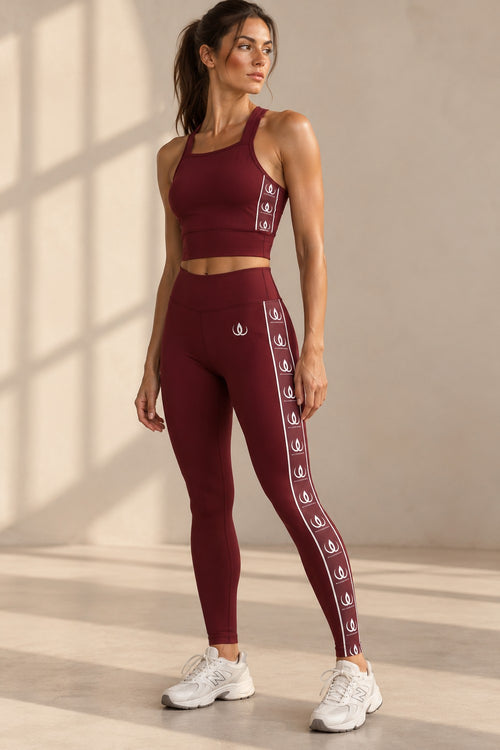 Lux Maroon Leggings Sportivi
