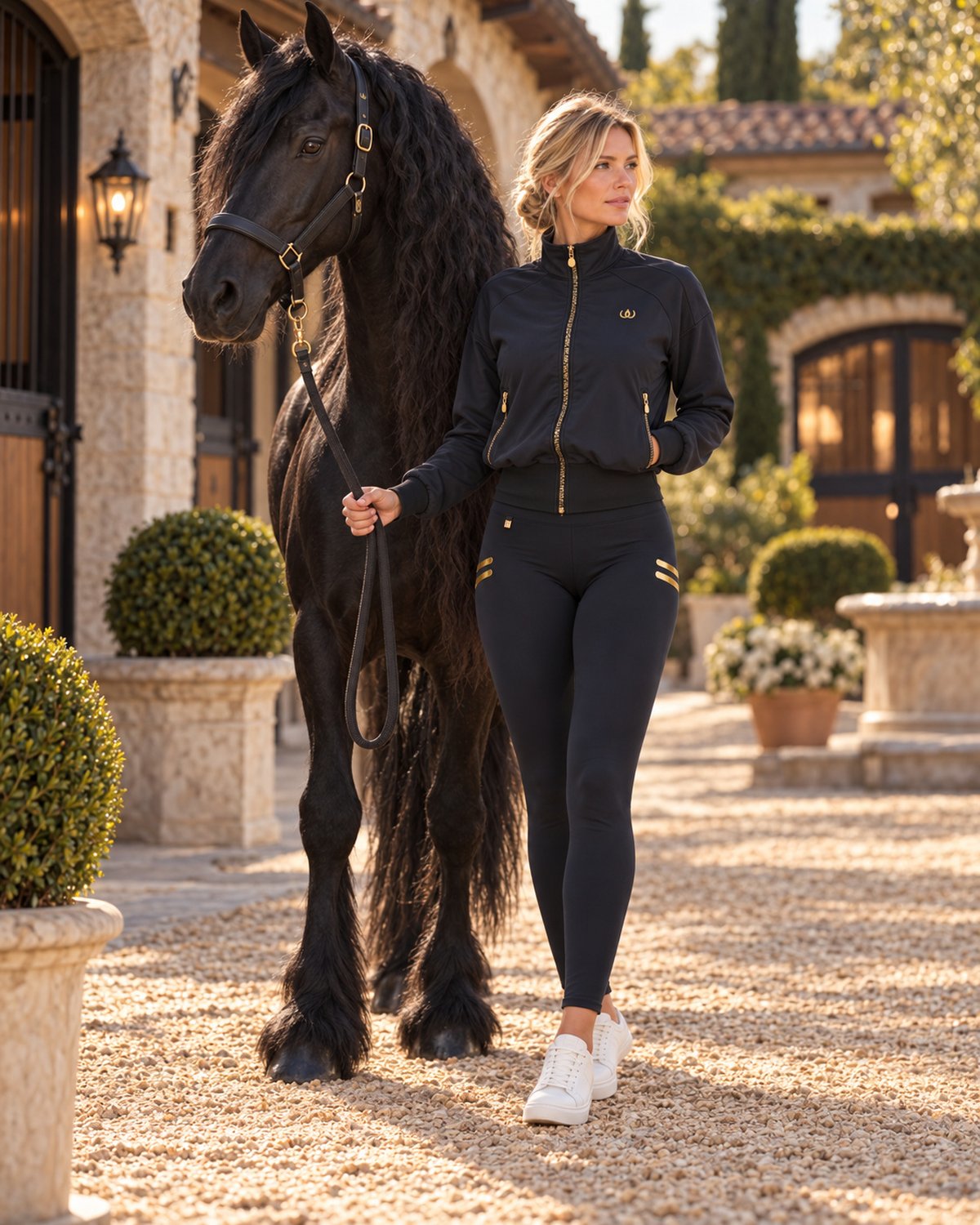 Iconic Trainingsjacke G2 · Iconic Stripe Leggings mit Taschen